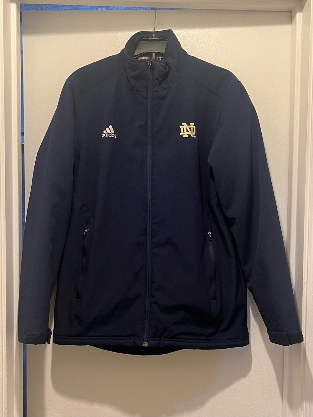 Adidas, Notre Dame Navy Full-Zip Lightweight Jacket